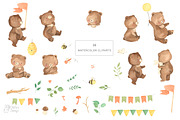Bear watercolor clipart. Woodland, a Graphic by OlliArtDesign (Thumbnail 2 of 6)