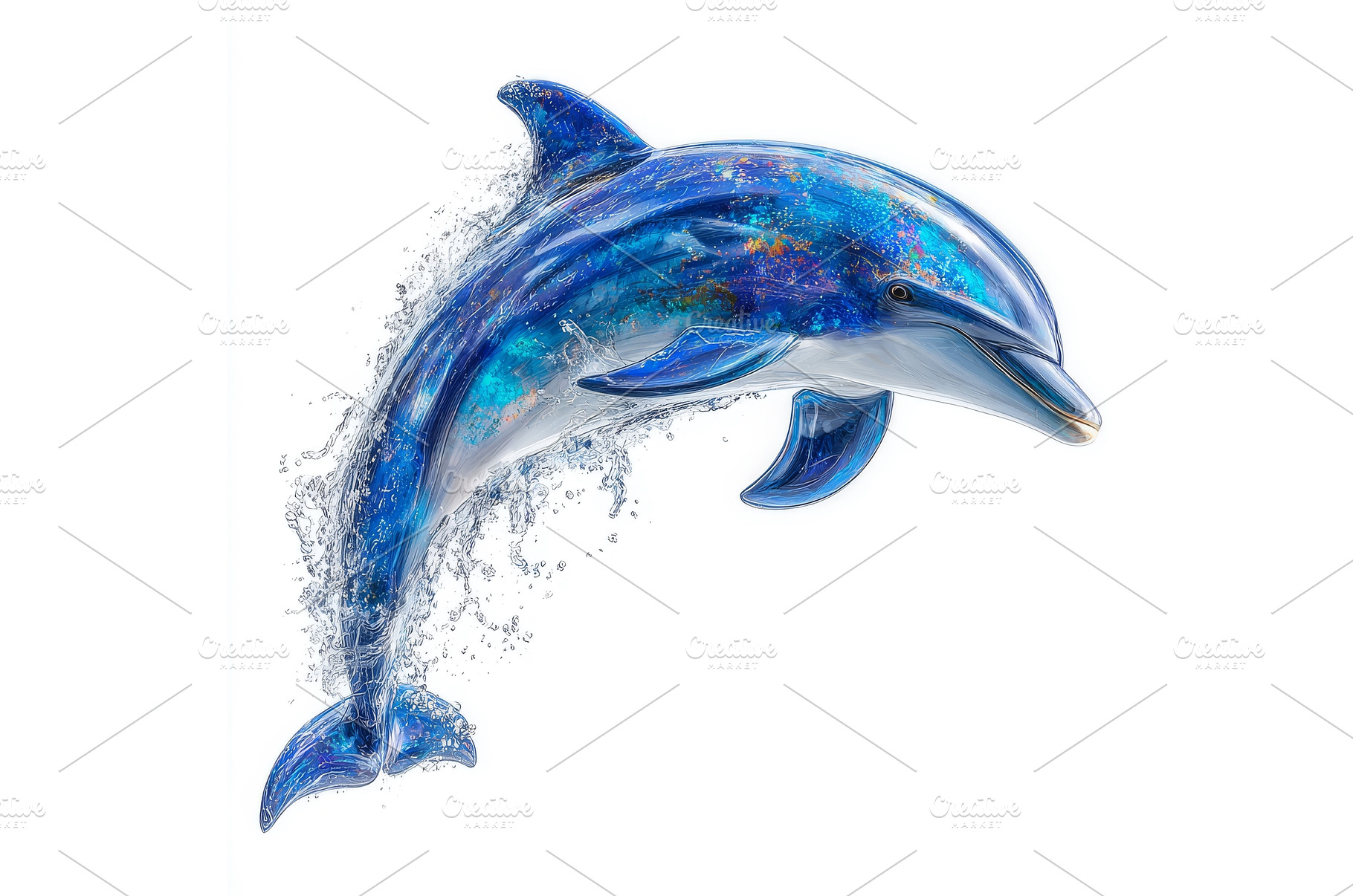 A playful dolphin leaping from the, an Animal Photo by ZinetroN