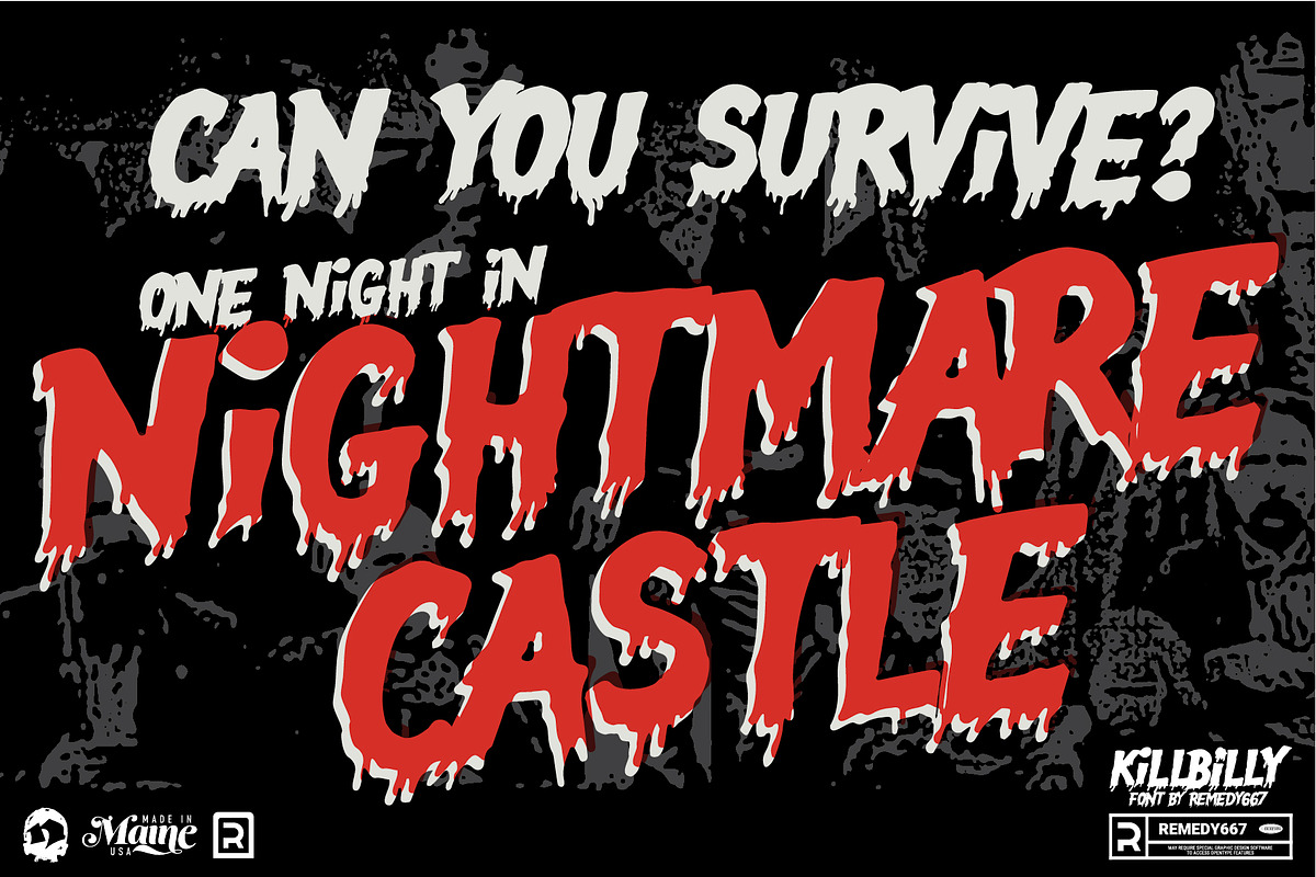Killbilly - Rotating Horror Font, a Handwritten Font by Remedy667 (Photo 2 of 7)