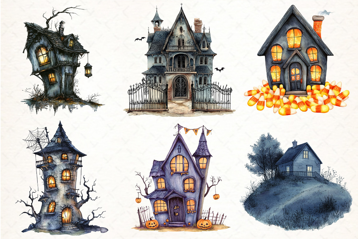 Haunted House Halloween Bundle, an Illustration by Pixels.Craft (Photo 2 of 5)