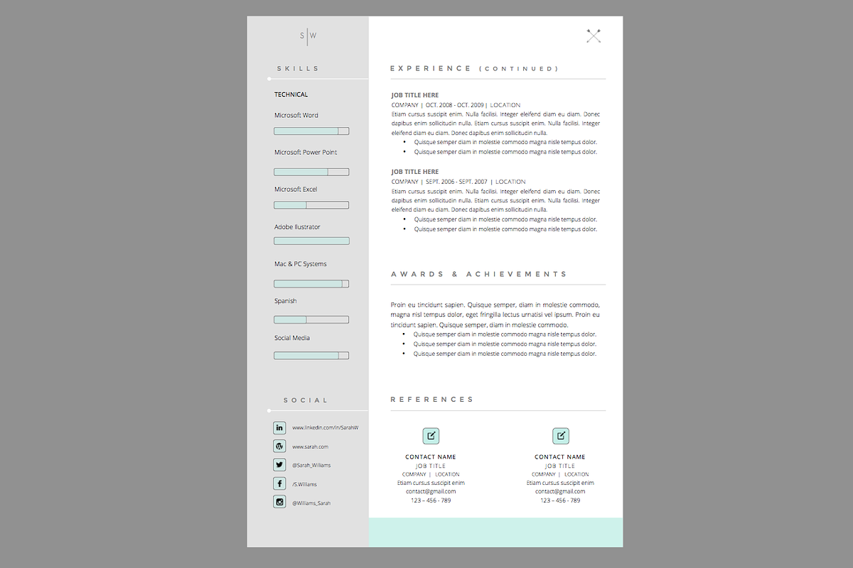 Resume Template + Cover Letter WORD, a Resume Template by PAPPERMINT RESUME STUDIO (Photo 2 of 4)