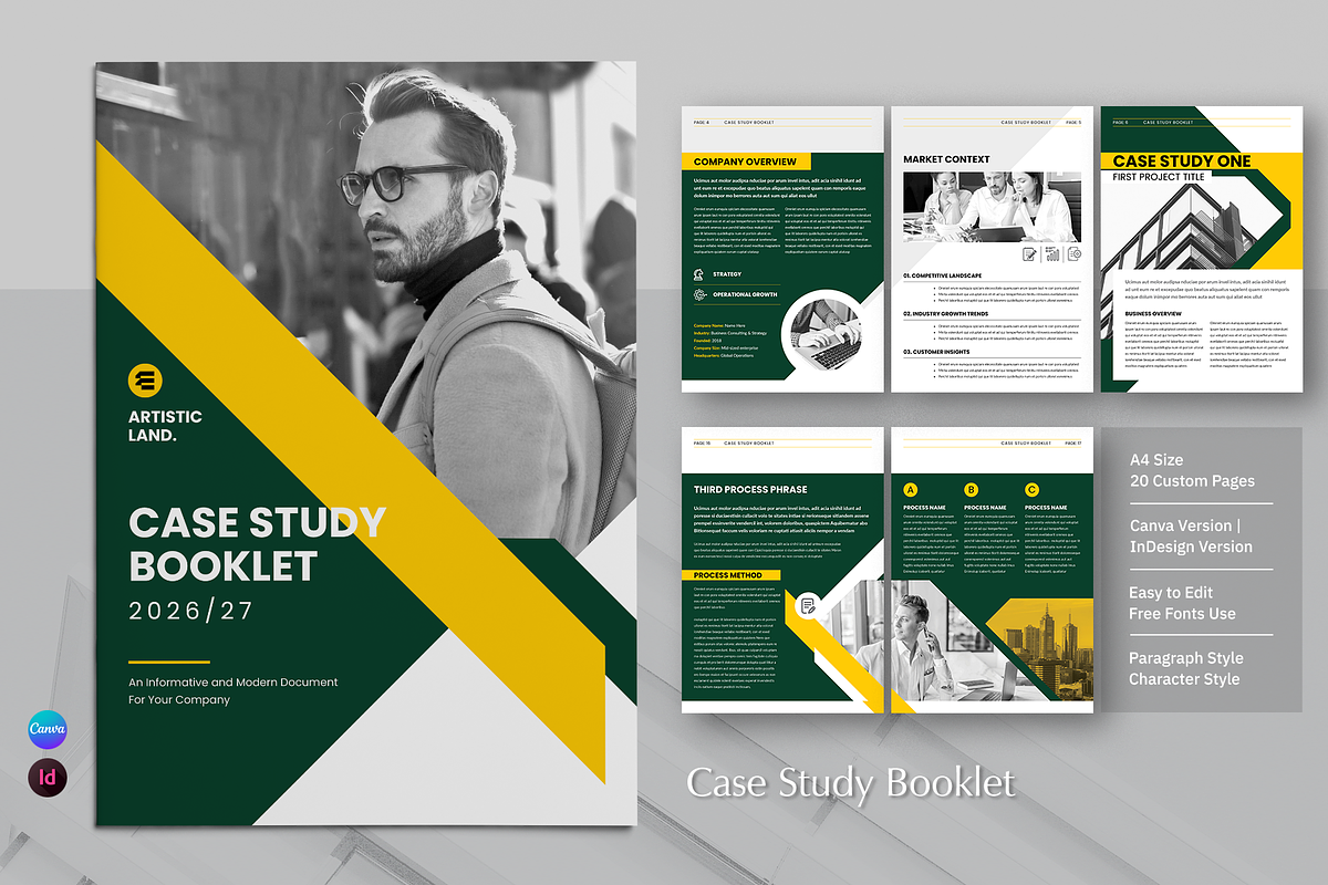 Case Study Booklet | Canva, a Brochure Template by ArtisticLand