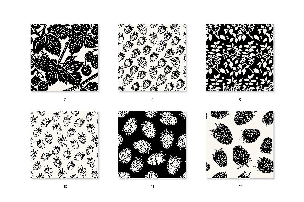 Berries Seamless Patterns, a Pattern Graphic by Curly_Pat (Photo 3 of 6)