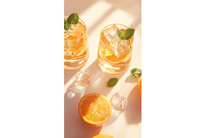 Chilled citrus drink with ice, a Food & Drink Photo by Beautiful things