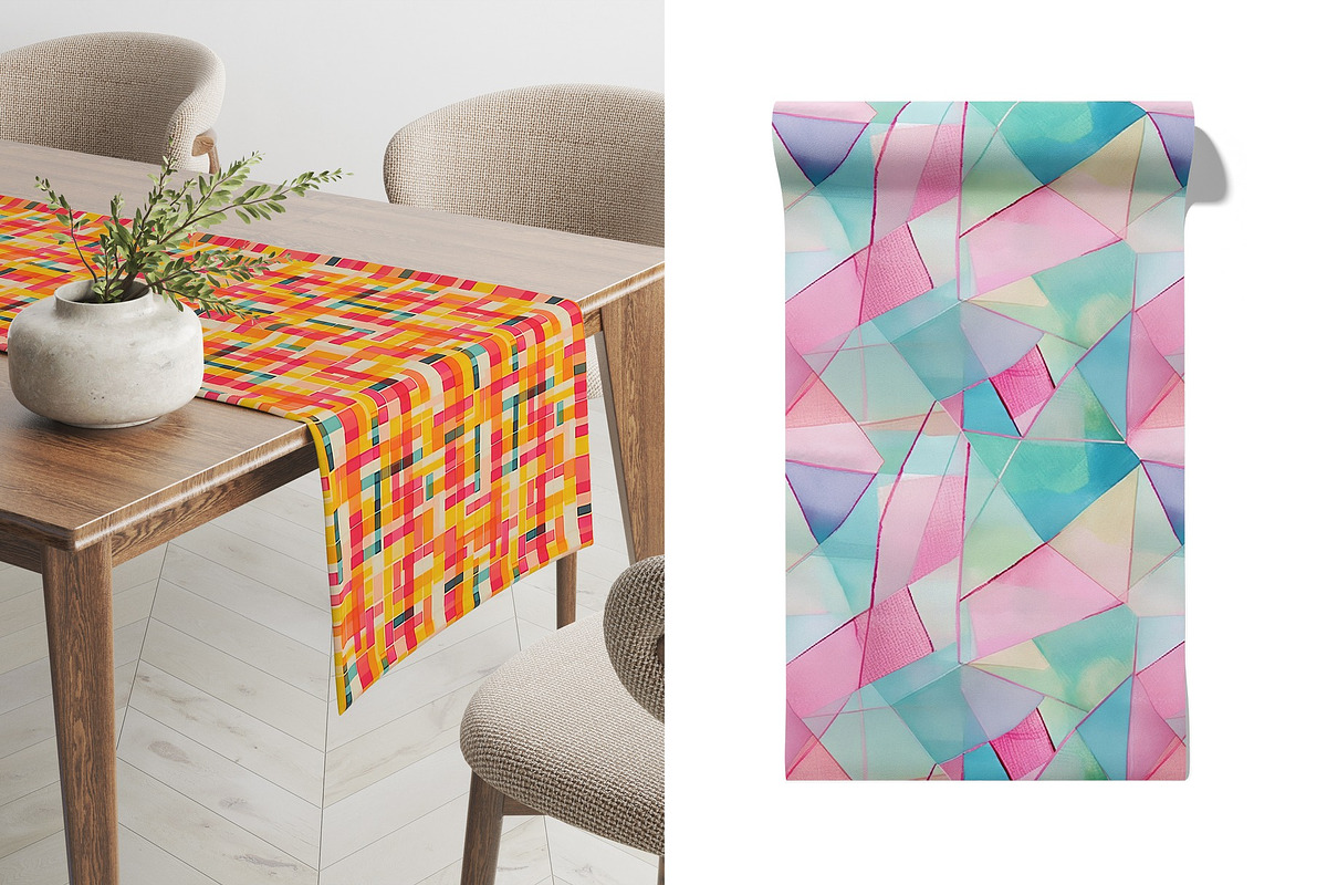 Geometric Mosaic Seamless Patterns, a Pattern Graphic by Ninterints (Photo 6 of 10)