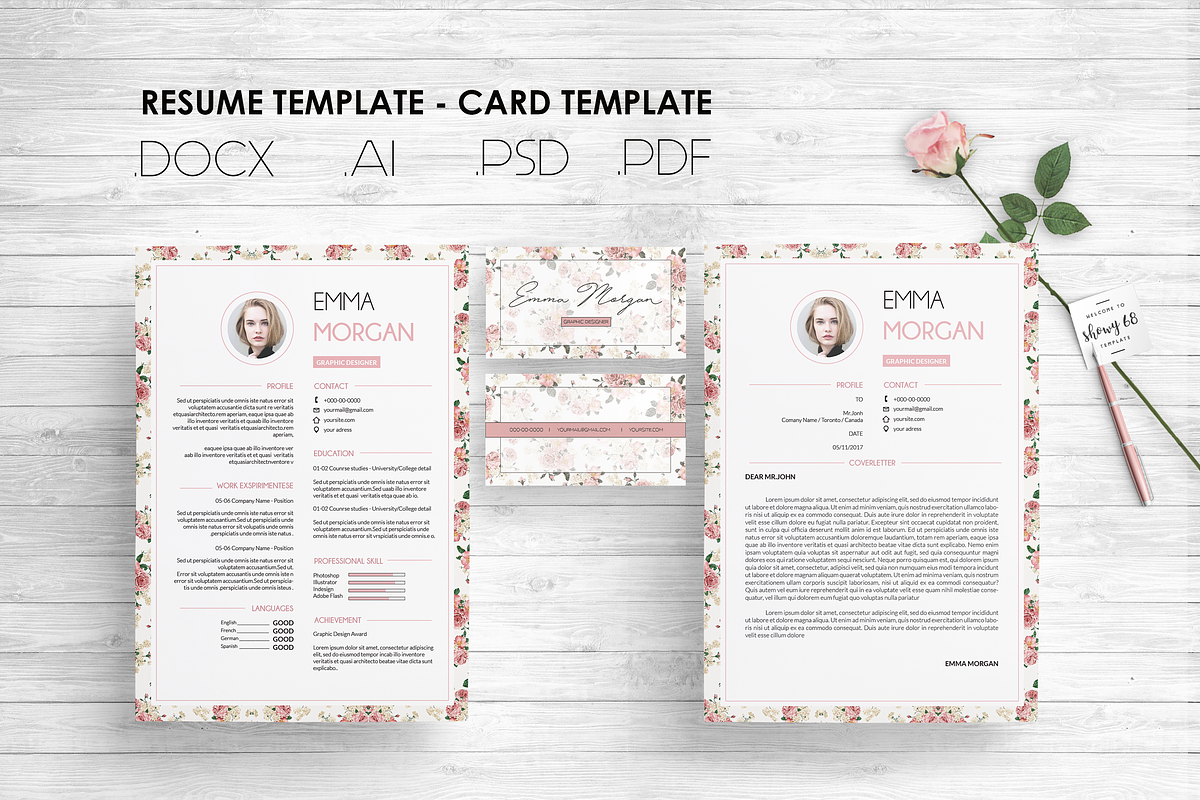 Pack Resume and Card Template / M, a Resume Template by Showy68 Template (Photo 8 of 8)