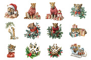 Leopard Christmas Clipart, an Illustration by Design Market (Thumbnail 2 of 3)