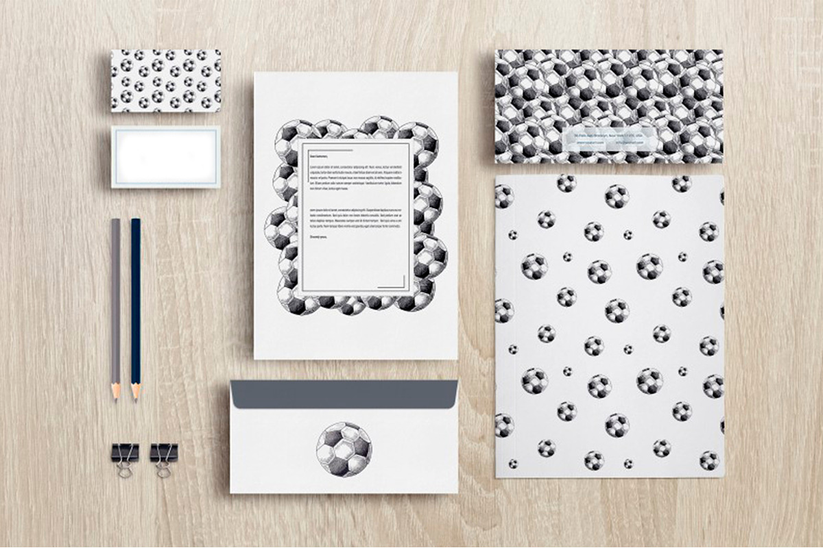 Football. Sketch, patterns and frame, an Object Illustration by Canatic (Photo 8 of 9)