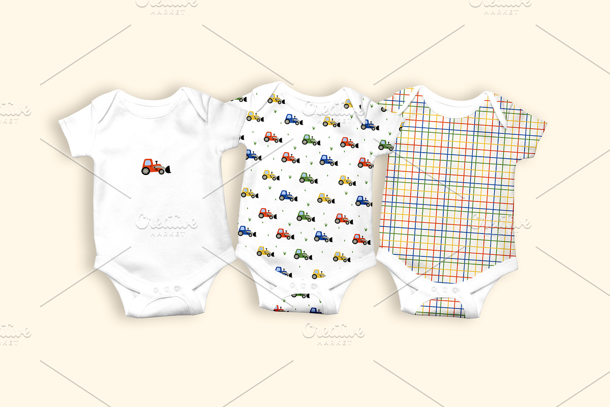 Kids Tractor Seamless Pattern Set, a Pattern Graphic by Oksana Dovhopol Art (Photo 7 of 11)