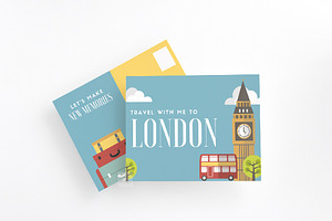 A2 Postcard Print Card Mockup