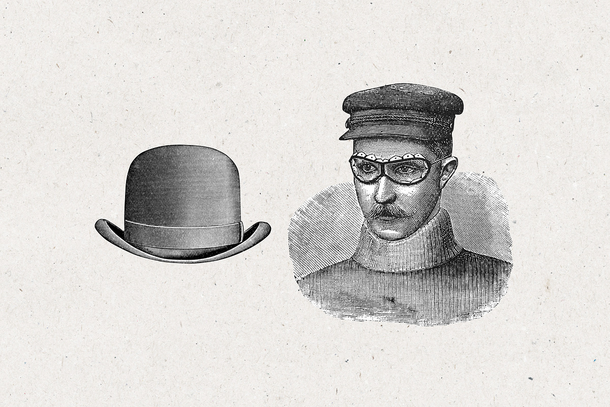 Black & White Steampunk Clip Art, a Transportation Illustration by Patterns for Dessert (Photo 5 of 7)