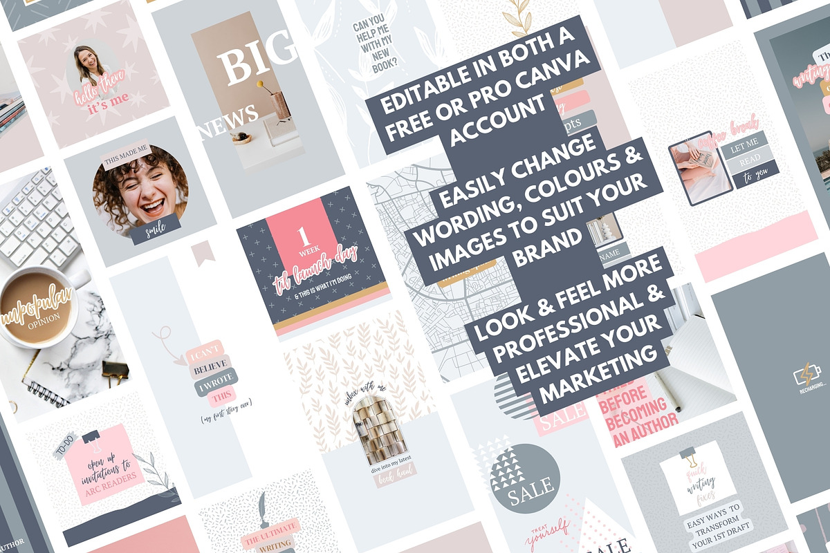 AUTHOR Instagram Templates - Canva, a Templates & Theme by Start With Kate (Photo 3 of 5)