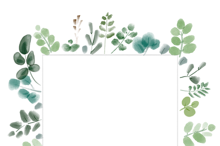 Watercolor Greenery Frame