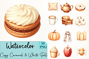Cozy Caramel & White Fall Clipart, an Illustration by CrexoraLab (Thumbnail 1 of 5)