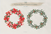 Christmas watercolor floral set, a Seasonal Illustration by Tabita's shop (Thumbnail 9 of 16)