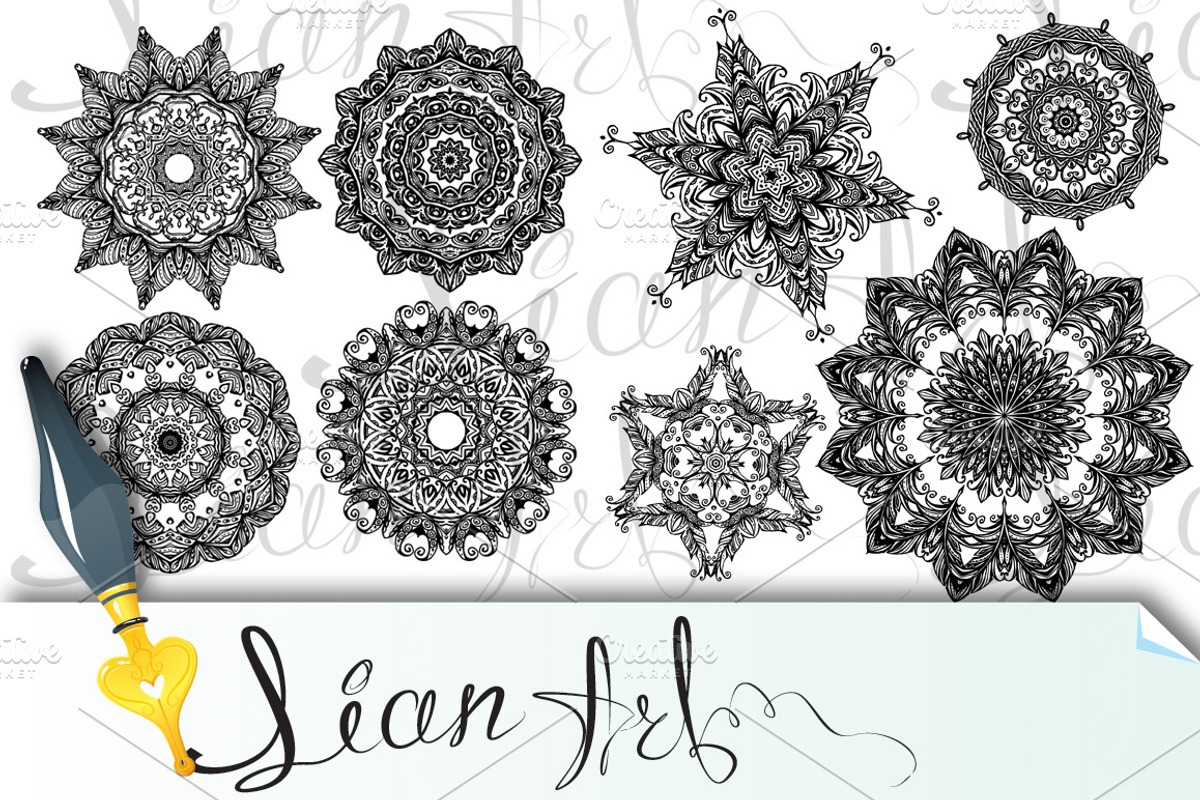Round indian ornaments. Mandala, a Decorative Illustration by Lian-art
