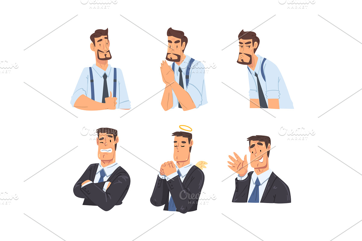 Man Businessman in Shirt and Tie, a Person Illustration by TopVectors