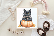Watercolor Cute Witchy Autumn PNG, an Illustration by CraftArtStudio (Thumbnail 6 of 6)