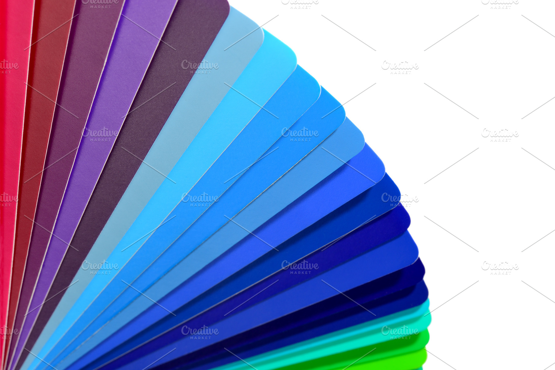 Color guide cards on white stock photo containing rainbow and card, an Abstract Photo by FedotovAnatoly