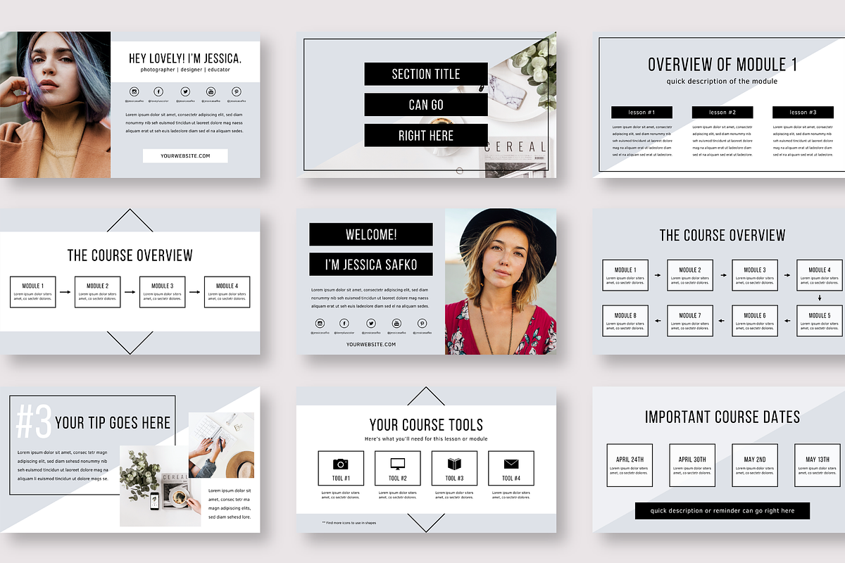 eCourse Slide Deck Template, a Presentation Template by Studio Soluna (Photo 9 of 9)
