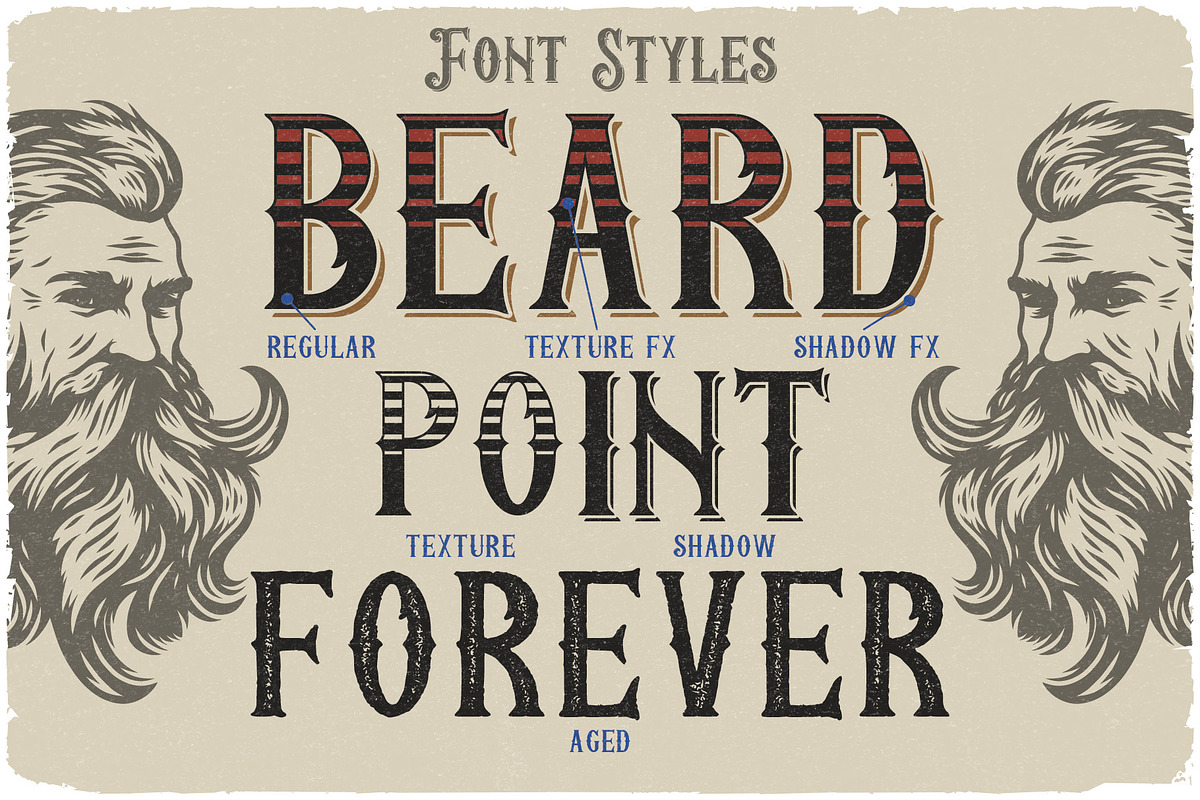 Beard Point Layered Font, a Blackletter Font by Vozzy Vintage Fonts (Photo 4 of 8)