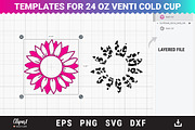 Sunflower Decal for 24oz Cold Cup, an Object Graphic by ClipartMuchLove (Thumbnail 3 of 4)