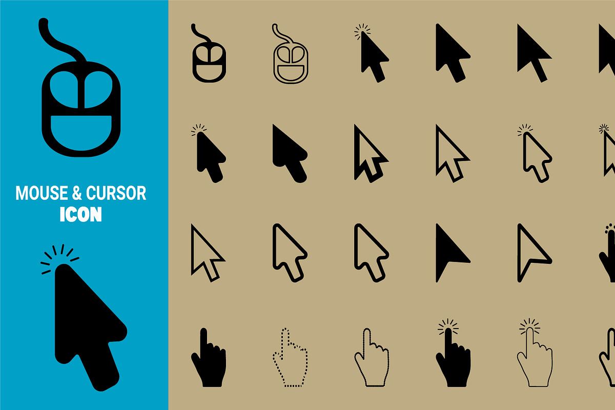 Mouse Cursor and Pointer Icon Set, an Outline Icon by hkmonir (Photo 1 of 2)