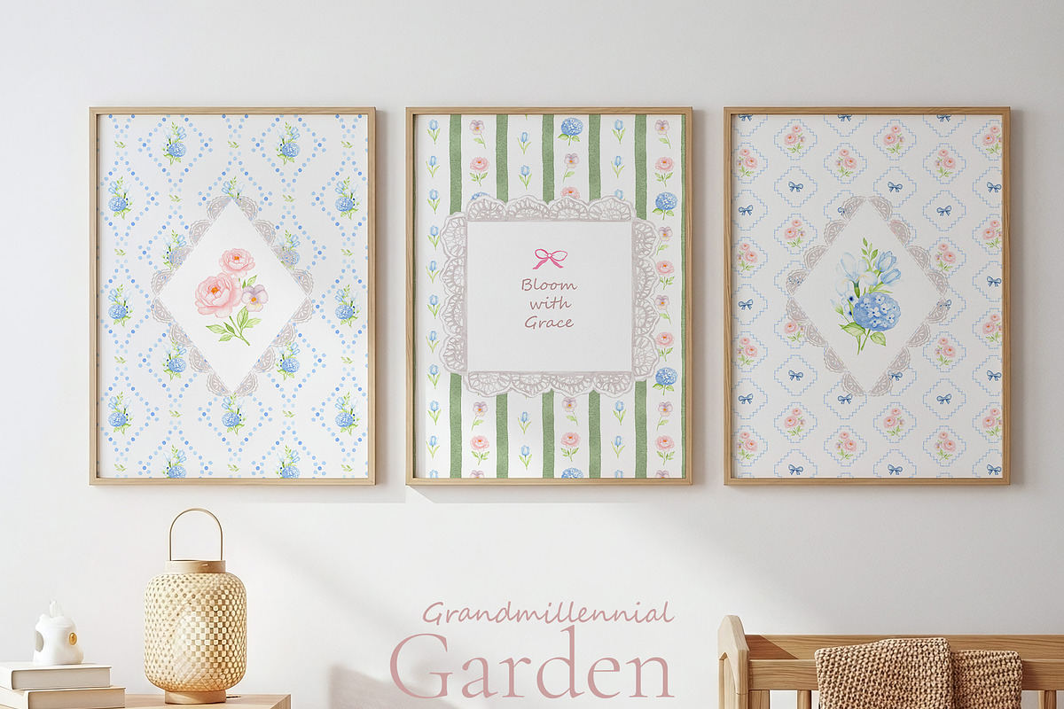 Grandmillennial Garden collection, a Decorative Illustration by Liliia Polos Illustration (Photo 8 of 15)