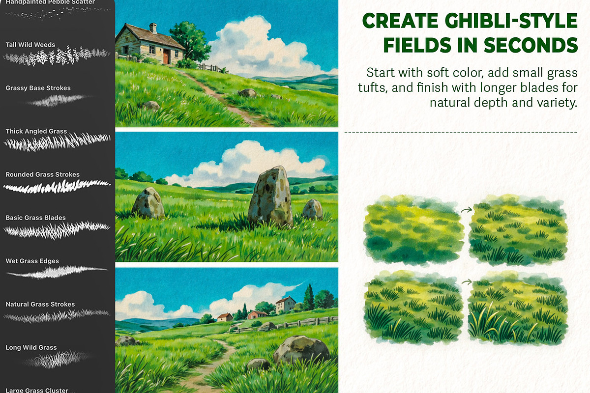 Ghibli-Inspired Procreate Brushes, a Brush Add-On by BrushArchive (Photo 12 of 19)