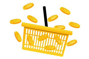 Shopping basket from supermarket, a Finance Illustration by Vectorbuum