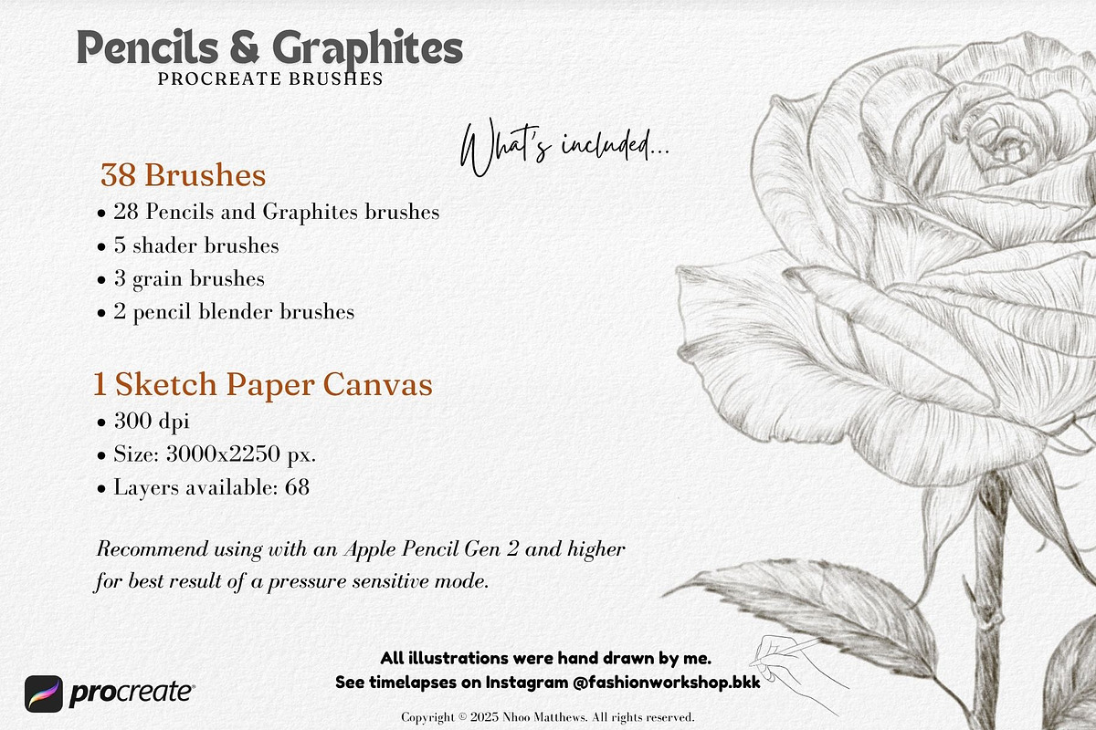 Procreate Pencils and Graphites, a Brush Add-On by Fashion Workshop Bkk (Photo 3 of 12)