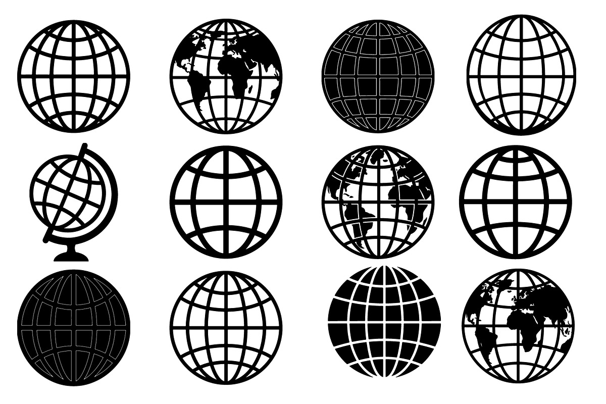 Globe & World Map Silhouette Bundle, a Technology Illustration by balal (Photo 1 of 13)