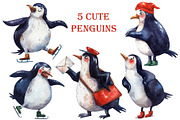 Christmas Friends - Watercolor Set, an Animal Illustration by Mashamashastu (Thumbnail 4 of 11)
