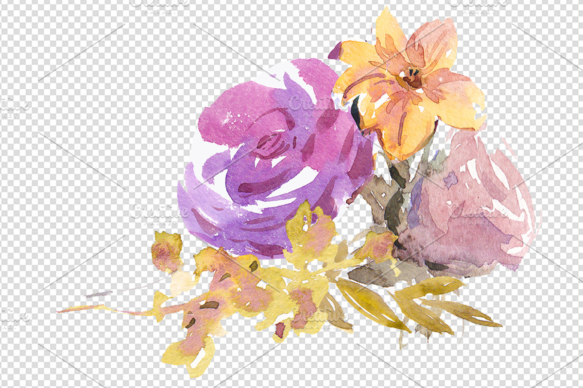 Floral Watercolor Graphic Set, an Illustration by Tamaretto (Photo 7 of 7)
