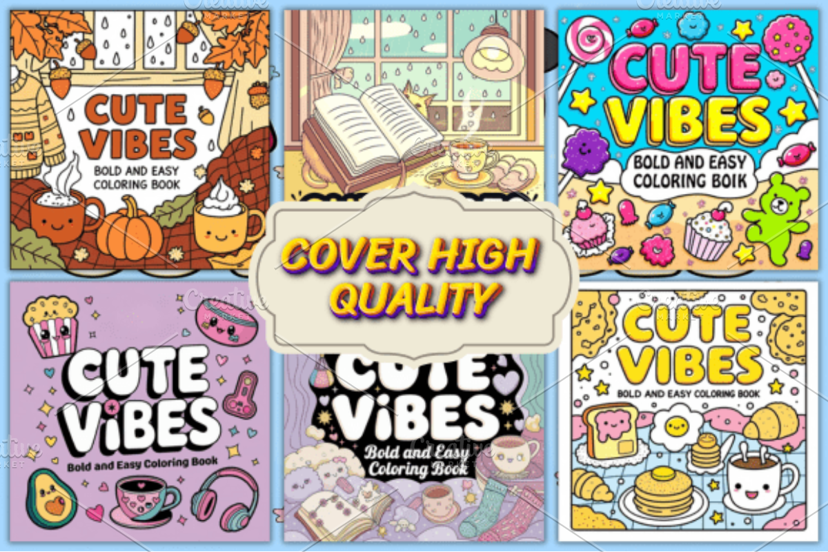 Bold and Easy Cute Vibes Coloring Pa, a Decorative Illustration by Ink Gallery (Photo 4 of 4)