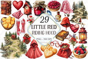 Little Red Riding Hood Clipart, a Graphic by designcity5