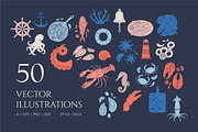 Seafood illustrations Set, a Food Illustration by Vasylyka (Thumbnail 5 of 8)