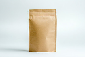 Craft brown bag packaging with ziplock, a Background Photo by AlyaAnd