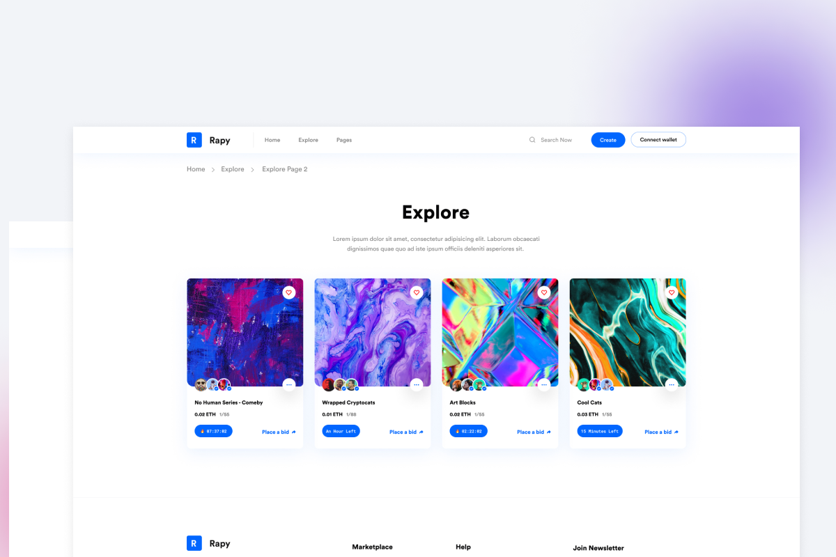 NFT'S Explore UI Kit, an UI Kit Template by ArtGalaxy (Photo 4 of 4)