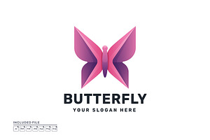 Butterfly Gradient Colorful Logo, a Branding & Logo Template by yuanesei