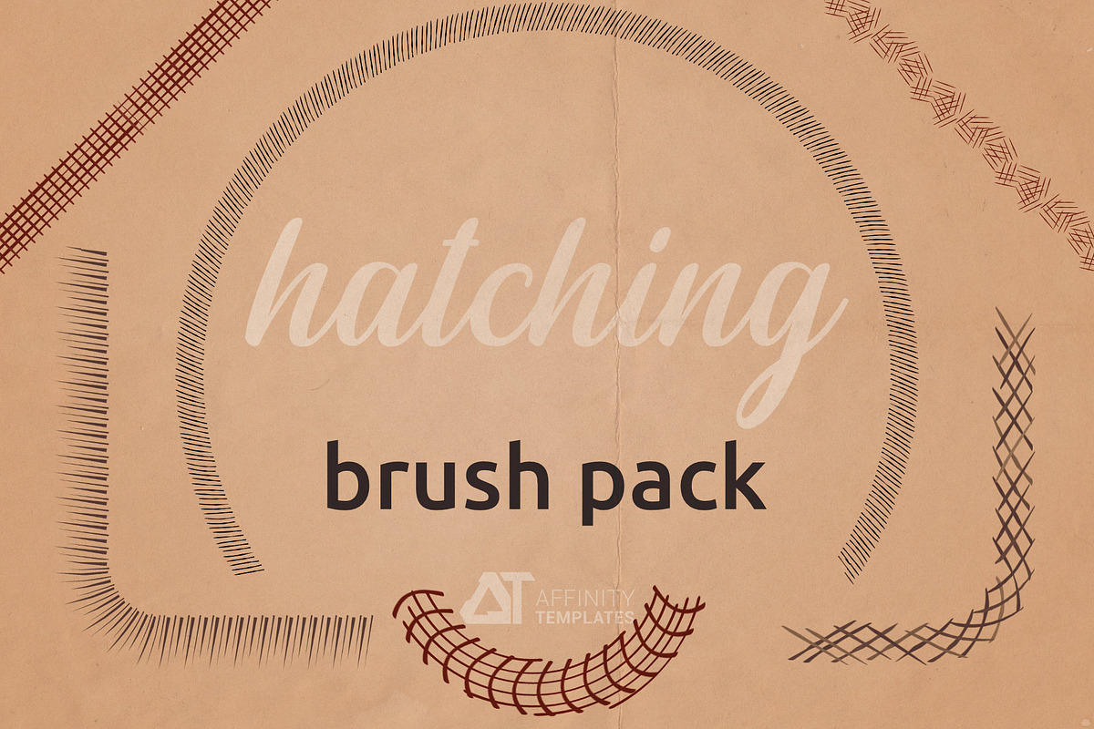 Hatching brush pack for Affinity app, a Brush Add-On by Affinity Templates (Photo 1 of 7)