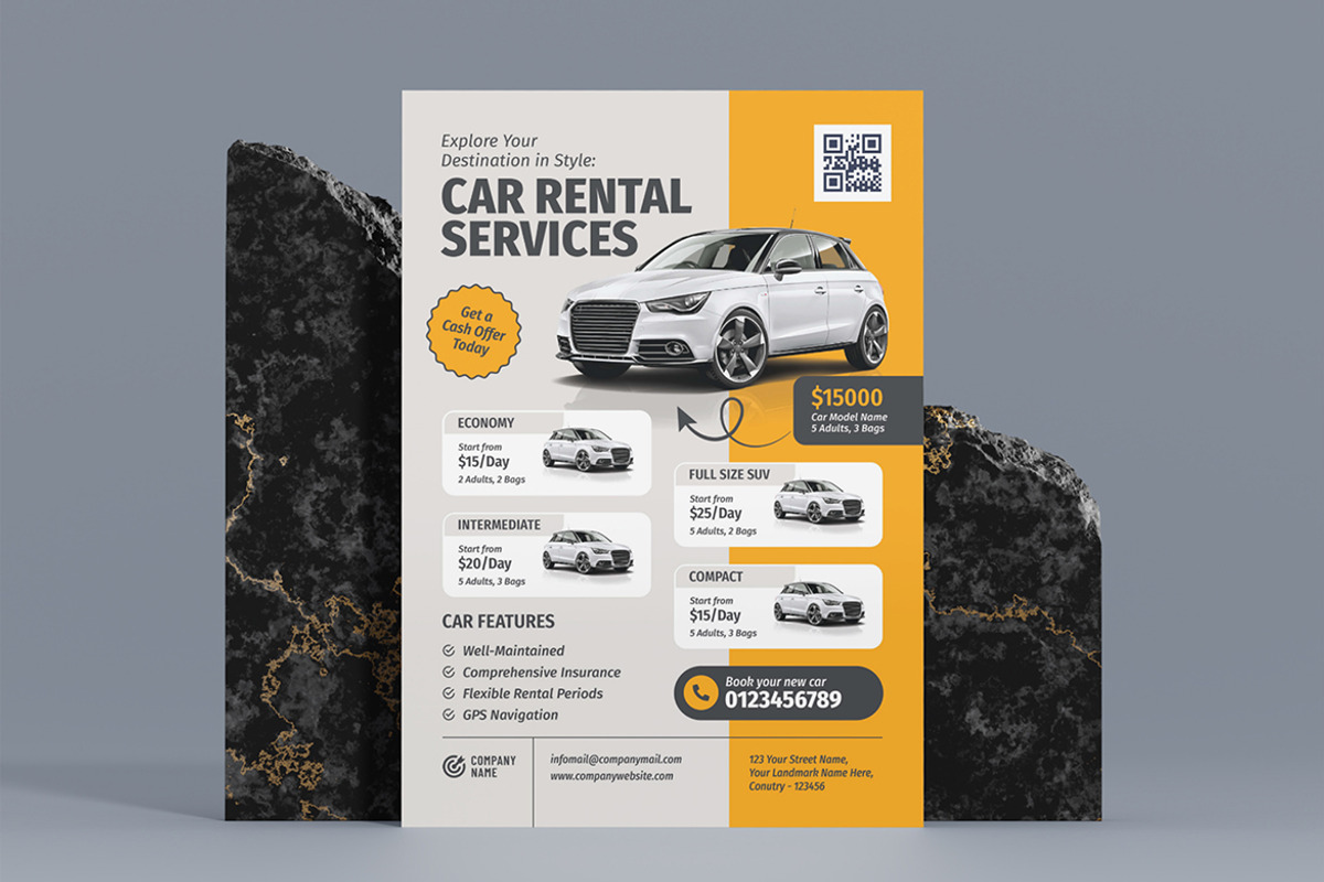 Car Rental Flyer Template Design, a Flyer Template by C-Kav (Photo 2 of 4)