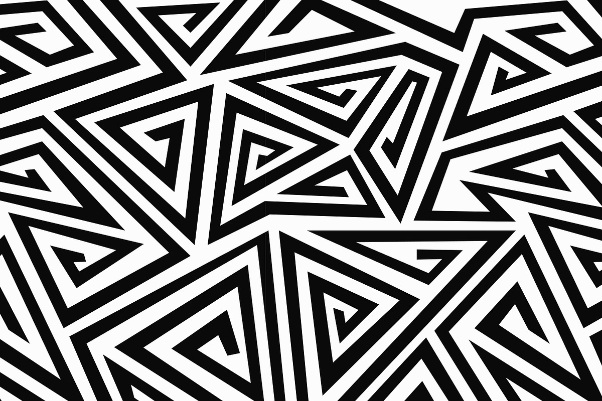 Monochrome Maze Patterns, a Pattern Graphic by Gudiny (Photo 13 of 13)