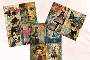 Whimsy Grunge Collage Paper Kit, a Background Graphic by GiraffeCreative (Thumbnail 7 of 9)