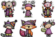 Whimsical Funny New Year Animals PNG, an Illustration by CraftArtStudio (Thumbnail 2 of 6)