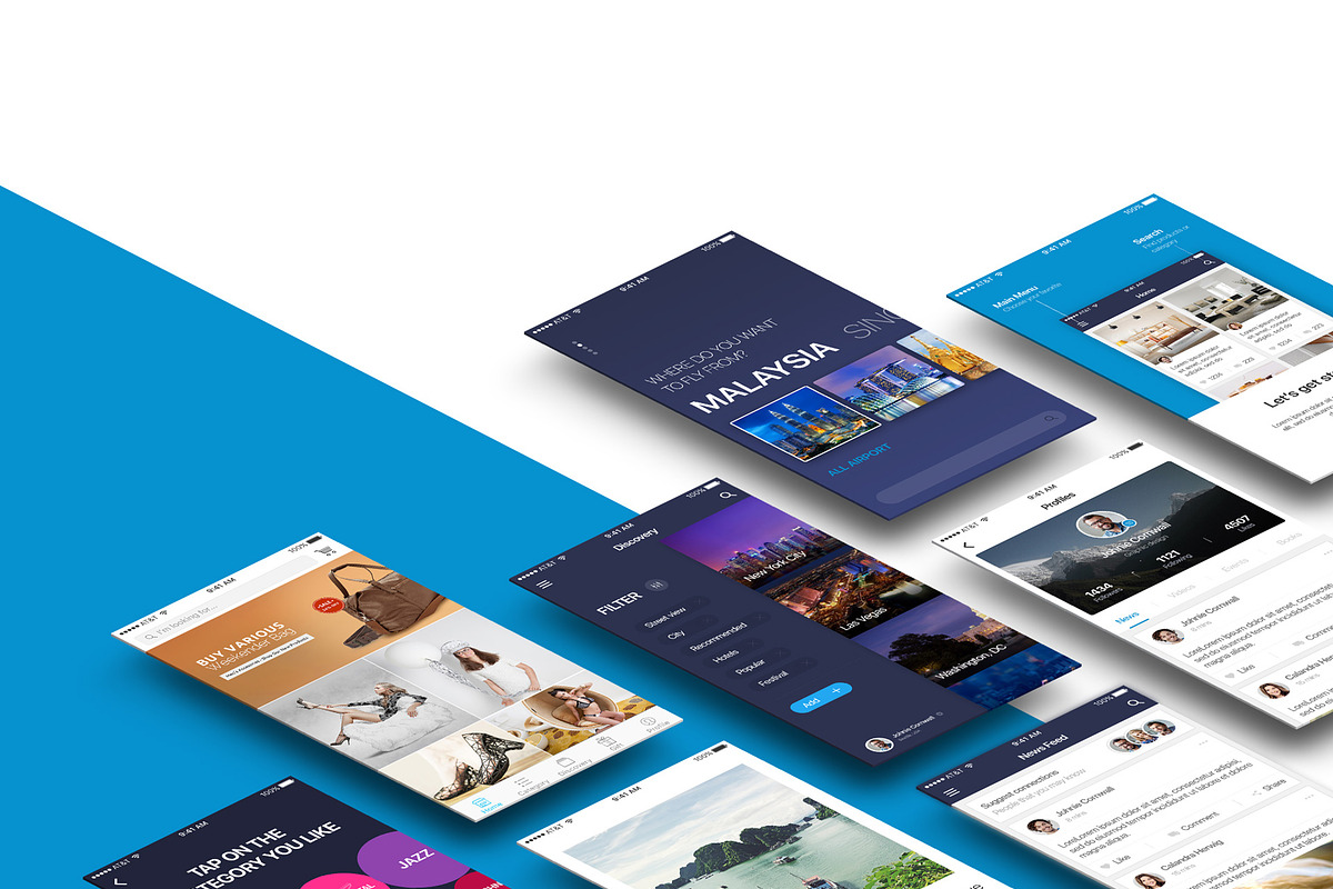 Mountify Mobile UI Kit, an UI Kit Template by hoangpts (Photo 3 of 8)