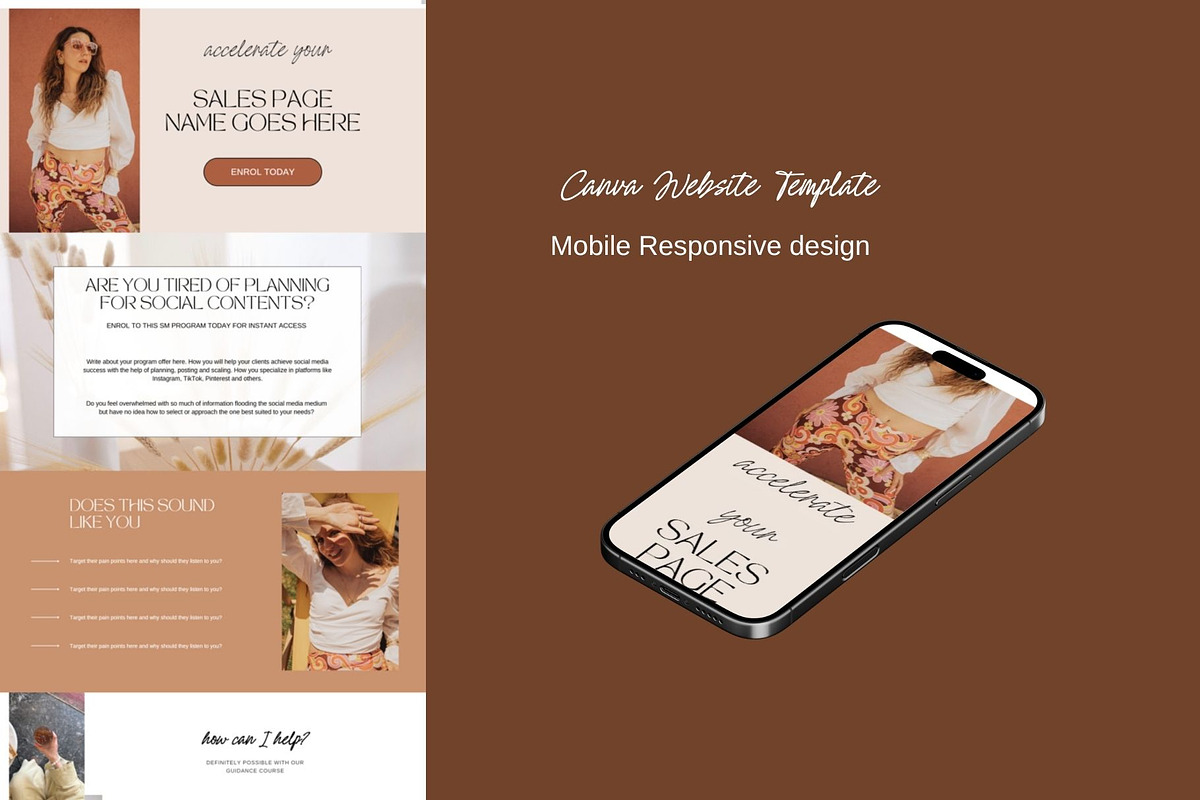 Canva Social Media Website Template, a Landing Page Template by Deepa Template Studio (Photo 4 of 6)