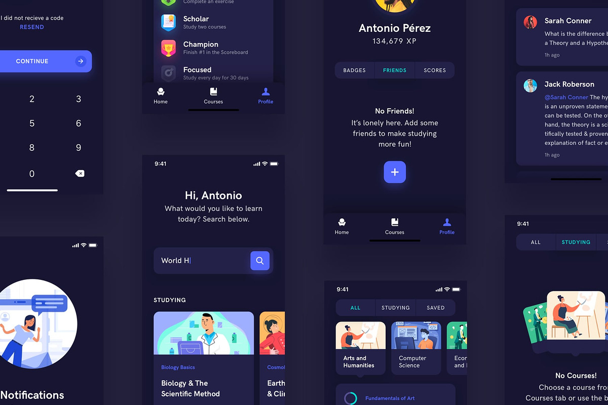 Estudio - Educational Mobile App UI, an UI Kit Template by Nimart (Photo 6 of 6)