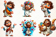 Funny Kawaii Jesus Clipart Bundle, an Illustration by DreamCafeArt (Thumbnail 2 of 8)