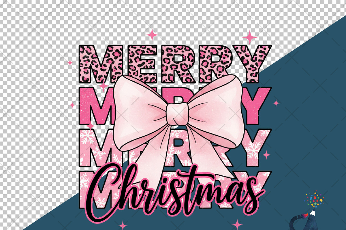 Merry Christmas Bow Sublimation Png, an Illustration by Creative Art (Photo 6 of 6)